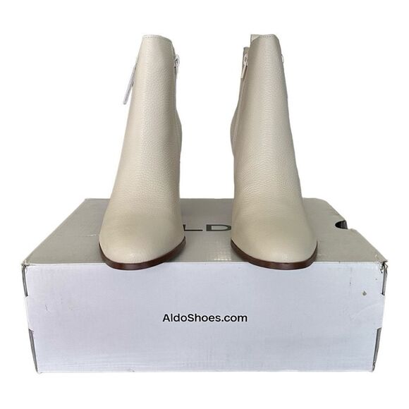 Aldo Pillow Walk Block Heel Ankle Booties Cream Bone White Women’s Size 11 NWT - Picture 2 of 8